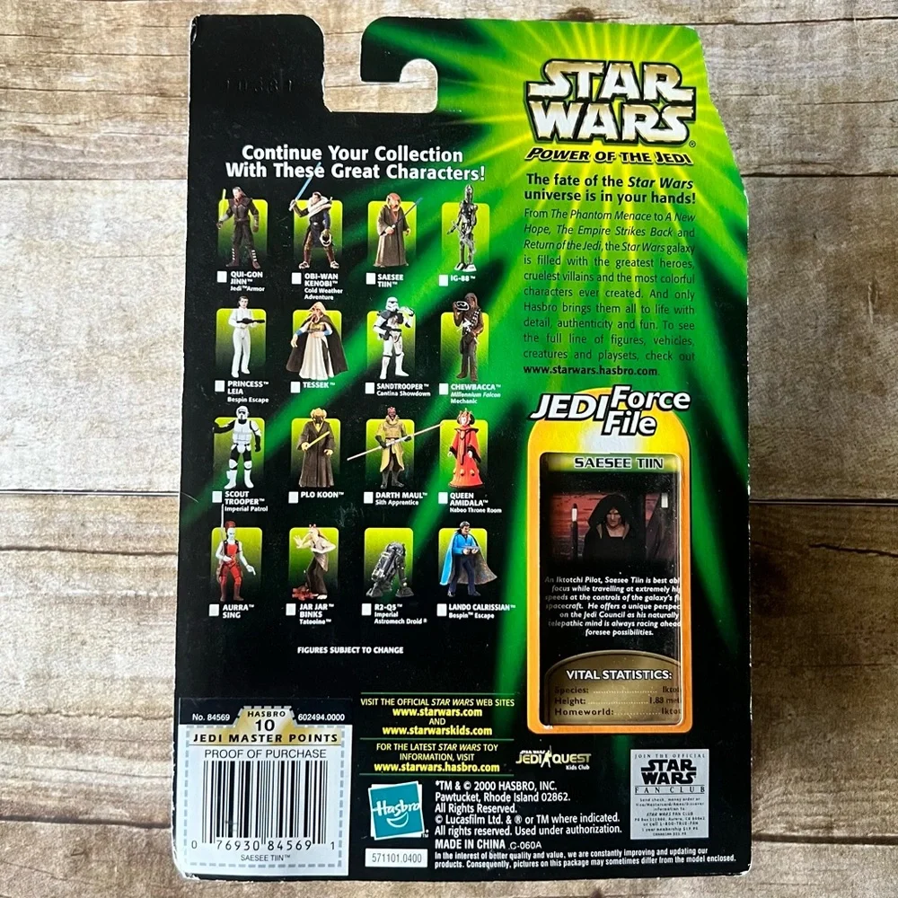 Star Wars Power of Jedi Saesee‎ Tiin Action Figure Hasbro 2000 Jedi Force File